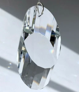 63mm Sparkly Slice Crystal Clear Fluted Prism Suncatcher 2-1/2" - Picture 1 of 4