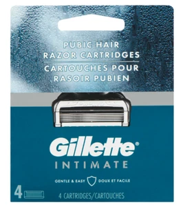 Pack 4 Lames GILLETTE "INTIMATE" Recharge de Rasoir Zone Intime Poil Pubien NEW* - Imagen 1 de 7