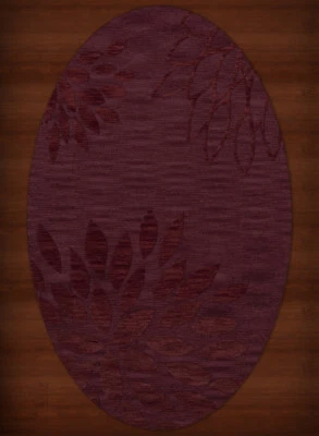 Red Transitional Leaves Petals Area Rug Floral DV17 - Image 1 of 2