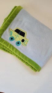 Zutano blue traffic embroidered blanket Blue baby blanket car baby blanket - Picture 1 of 5