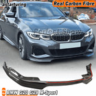 For Bmw 3 Series G20 G28 330I M Sport 19Up Real Carbon Front Bumper Lip Spoiler