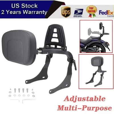 Adjustable Rider Passenger Backrest For Kawasaki Vulcan S 650 2017-23 2024 2025 Foto 1 de 4