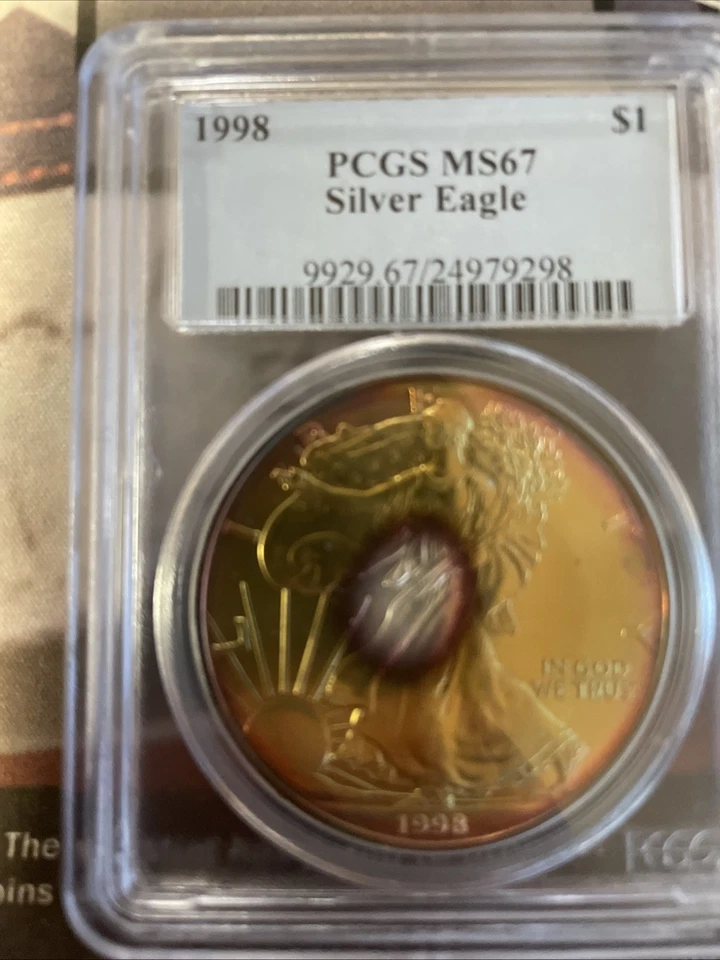 1998 PCGS MS67 With Toning . Beautiful Coin! - Image 1 of 2