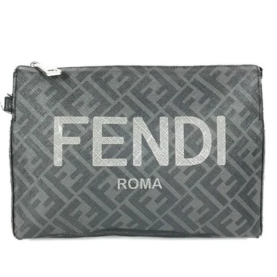 Bolso sin asas FENDI 7VA564 Logo Zucca Cuero/PVC Negro/Gris Foto 1 de 4