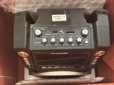 Karaoke USA GF846 Complete With Wired Mics/Remote/Cables/2 Bluetooth mics/40+ CD - Image 1 of 4