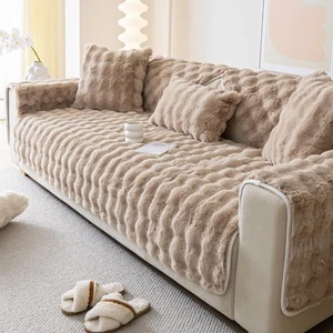 Faux Fur Couch Cover,Rabbit Plush Couch Cover,Non-Slip Couch Cover Furniture ... - Picture 1 of 6