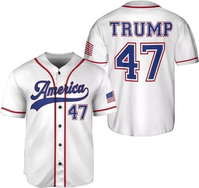 Camiseta Trump para hombre Trump 2024 bandera camiseta Trump 47 camiseta de béisbol divertida_c2y_ Foto 1 de 4