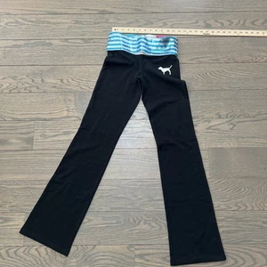 Rare VTG Y2K Victoria's Secret PINK Bling Studded Foldover Waist Yoga Pants XS - Picture 1 of 10