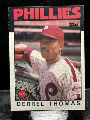 Derrel Thomas #158 1986 Topps Philadelphia Phillies - Image 1 of 2