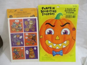 Hallmark 1995 Halloween Deko Kürbis skurril Stickerbuch & Sticker Pkg - Bild 1 von 7
