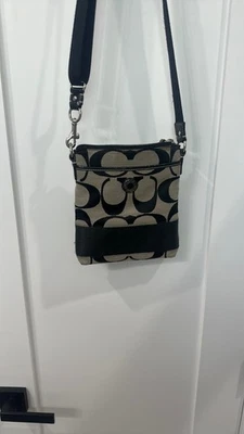 Coach Signature Stripe Swingpack Crossbody Bag Style F47720 - Image 1 of 4