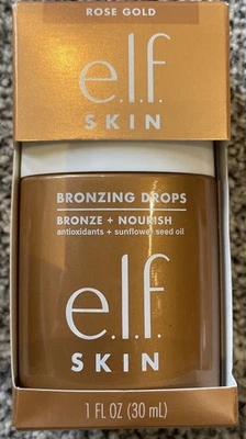 NEW E.L.F. ELF SKIN BRONZING DROPS ROSE GOLD LIQUID BRONZER FOR FACE AND SKIN  - Image 1 of 2