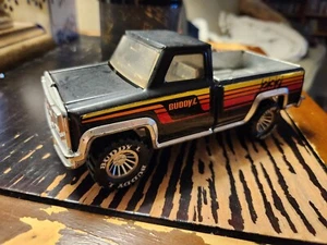 Druckguss Buddy L 237 schwarz 8 Zoll Pickup LKW gepresstes Stahlregal L5 Vintage 80er! - Bild 1 von 8