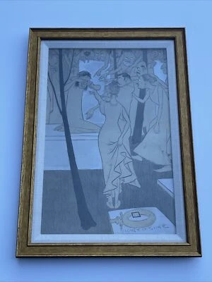 Sidney H Sime Drawing Illustration Antique Listed Famous Portrait POET DRAMATIST - Image 1 of 4