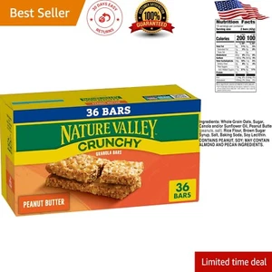 Healthy Crunchy Granola Bars: Peanut Butter Flavor, 36 Bars for On-the-Go - Picture 1 of 4