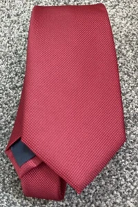 Mens red patterned smart formal polyester event tie 3" wide 53" long - Picture 1 of 3