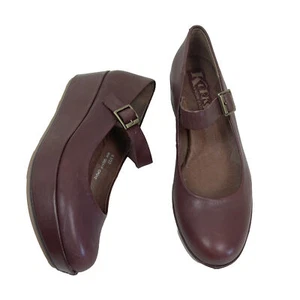 Korks by Kork-Ease Shoes Mary Jane Platforms Purple Round Toe Buckle Leather 6.5 - Picture 1 of 16