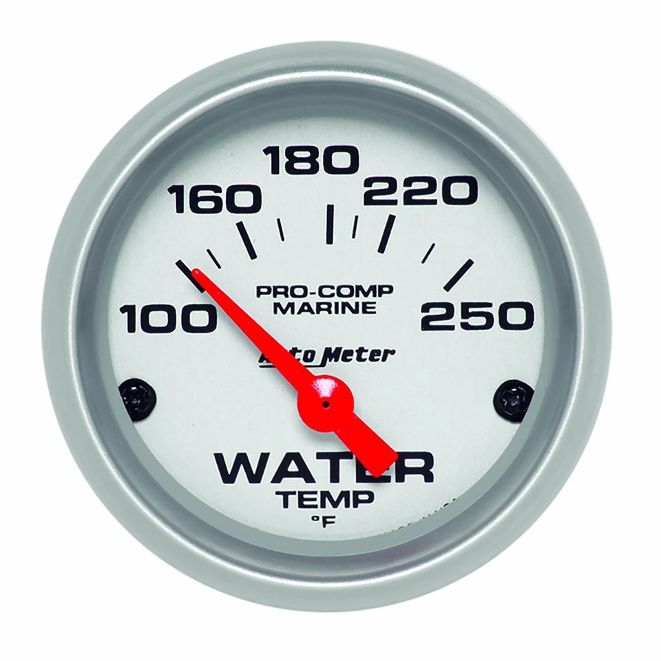 Autometer 200762-33 Marine Silver 2-1/6" Water Temp Gauge 100-200 Degree F - Image 1 of 1