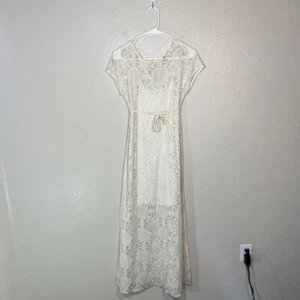 Anthropologie Lilka Bellflower Lace Dress Maxi Ivory Women’s Size XSP Petite XS - Picture 1 of 6