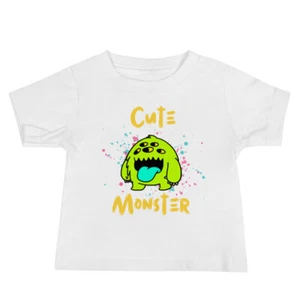 Cute Monster Baby Jersey Short Sleeve Tee - Picture 1 of 5