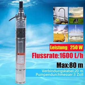 Brunnenpumpe Tiefbrunnenpumpe 3 Zoll Sandvertr?glich 0.25 kW 1600 L/h Pumpe DHL! - Bild 1 von 9