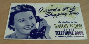 VTG 1940's Advertising INK Blotter~"TELEPHONE DIRECTORY Yellow Pages"~ - Picture 1 of 4