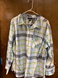 Women NWT ""Ken & Scott" multicolored, long sleeve button up blouse Size 3X - Picture 1 of 2