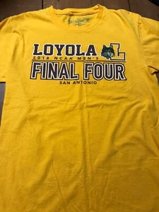 LOYOLA UNIVERSITY WOLVES 2018 FINAL FOUR Men Med T Shirt By The Victory Yellow - Picture 1 of 3