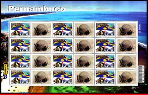 3070 BRAZIL 2009 - PERNAMBUCO, FLAGS, CITIES, MAPS, RHM C-2777, SHEET MNH - Picture 1 of 2