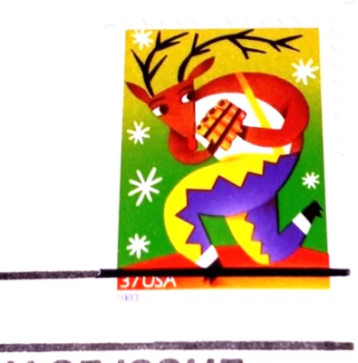 Christmas 2003 Holiday Music Makers - Reindeer Panpipe - Gold Replicas - C BELOW - Image 1 of 4