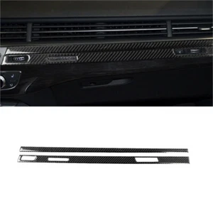 2Pcs Carbon Fiber Interior Copilot Dashboard Cover Trim For Audi Q7 2016-2019 - Picture 1 of 12