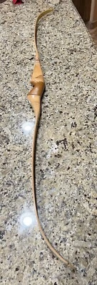 Fred Bear Vintage Recurve 1963 Cub Dogleg 60 pulgadas 30 libras raro agarre bronceado LH Foto 1 de 4