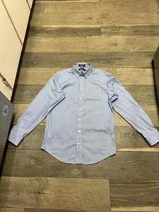 NWOT Izod Stretch Extensible Blue Long Sleeve Button Up Dress Shirt L 14-16 - Picture 1 of 5