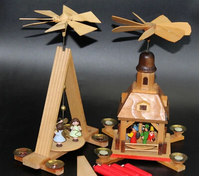 2 Pyramiden DDR Erzgebirge, Kirche und Engel - Bild 1 von 4