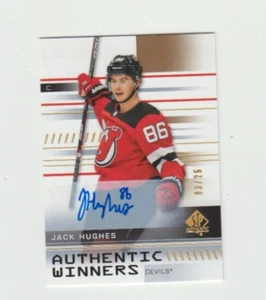 JACK HUGHES 2019-20 SP AUTHENTIC HOCKEY ROOKIE WINNERS AUTO # 09/25 RC DEVILS - Bild 1 von 2