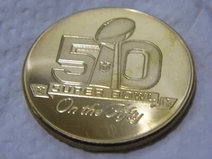 Super Bowl 50 On The Fifty Anniversary Collectible Coin NFL Licensed - Picture 1 of 5