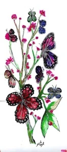 Dance of Butterflies. Ink Art. Watercolour Painting.  Abstract art - Picture 1 of 1