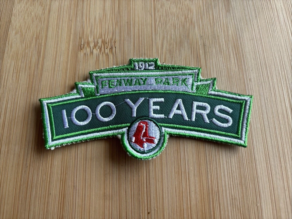 Boston Red Sox нашивка Fenway Park логотип 100 лет юбилей джерси рукав 4x2 дюйма - Изображение 1 из 4