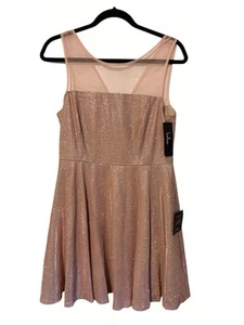 Lulus Dance With You Mauve Pink Sparky Mesh Skater Dress Size Women’s Large  - Bild 1 von 4