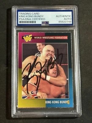 KING KONG BUNDY 1995 WWF MAGAZINE SIGNED AUTOGRAPHED CARD PSA/DNA CERTIFIED - Image 1 of 2