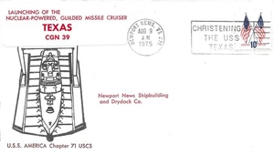 9 agosto 1975 Copertina navale, lancio della USS Texas CGN-39, Newport News VA - #3 - Foto 1 di 1