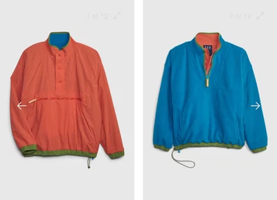 Nuevo con etiquetas Pullover Gap Reedición Sean Wotherspoon Reversible Media Cremallera MEDIANO Azul Naranja Foto 1 de 4