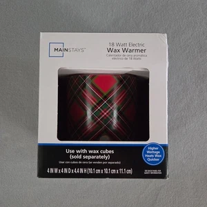 Mainstays 18 Watt Electric Wax Warmer RED GREEN PLAID 2024 NEW - Picture 1 of 7