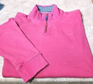 SOUTHERN TIDE-Jersey Rosa Cttn, Hombres LS, 1/4.Zip, Pullover Clima Fresco-(L) - Imagen 1 de 4