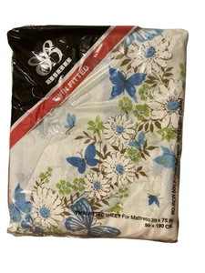 Vintage Bibb Daisy Delight Floral Twin Size Flat Sheet 66x104 New Sealed - Picture 1 of 7