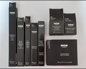 WOW EYE MAKEUP BUNDLE - 8 Pcs MASCARA EYESHADOW EYELINER EYEBROW PEN EYE SHIMMER - Picture 1 of 11