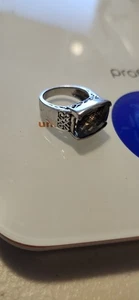 Großer Sterling Silber Ring mit Rauchquarz Stein Größe 7 - Bild 1 von 4