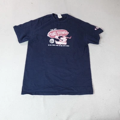 Camisa Divertida Y2K Mediana Hasta el Borde Tubo Filetes Camisa Para Hombres Azul Gráfico Camiseta Carne Foto 1 de 4