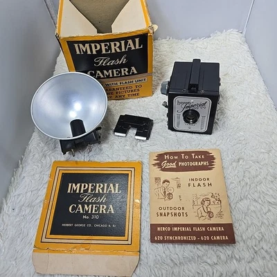 Cámara Flash Herco Imperial 620 Snap Shot Vintage con Caja Original - Como Está Foto 1 de 4
