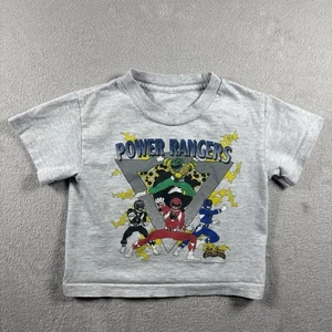 Vintage Mighty Mophin Power Rangers Youth Small Gray 4T T Shirt 1994 - Picture 1 of 10